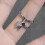Red Crystal Glass Heart Ring Adjustable Gothic Spider Design 7