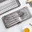 Plastic Cutlery Storage Box with Lid Grey PP 3 Pieces 4