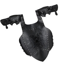 Faux Leather Corset Vest With Metal Studs Fashion-Black 09