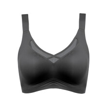 Stretchy Supportive Wirefree Bra Full Coverage-Black M
