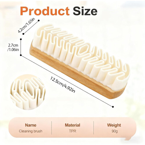 Rubber Shoe Brush for Suede 1pc Wooden Handle 1