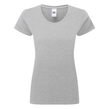 (S, Light Oxford) Russell Womens/Ladies Authentic Ringspun Cotton Classic T-Shirt