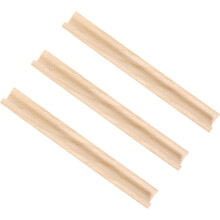 Houten dominohouders en lettertegelhouders 19 cm naturel hout 3-delige set
