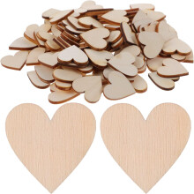300 piezas de rodajas de madera sin terminar con forma de corazón para manualidades, adornos de madera de 20 mm.