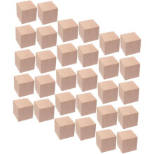 30pcs Natural Blocks for Crafts Unfinished Wooden Cubes for Math Teaching and Creative Projects Square Blocks