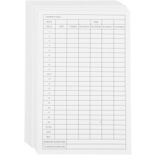 Juego de 32 tarjetas de puntuación de golf con papel estucado blanco, contador de golpes de golf portátil y cuaderno de puntuación.