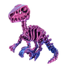 (9, pro) 3D Print Dinosaur Skeleton Figurine Raptors Model Figure with Flexible Joints For Enthusiasts And Student Collection Multicolor