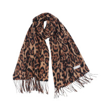 (leopard print) Thickened Leopard Print Scarf Winter Warm Fringe Shawl Tassels Neckerchief For Outdoor Activity And Daily Use Multicolor