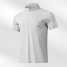 (Light Gray,3XL)Polo Shirt Men Women Ice Silk Stretchable Cooling Tshirt For Jogging And Sports