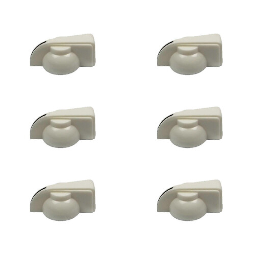 (White) 6Pcs Chicken Head Knobs Effects Pedal Amplifier Knobs Plastic Guitar Volumes Control Tone Knobs Guitar Replacement Parts  White
