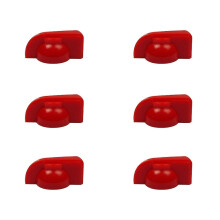 (Red) 6Pcs Chicken Head Knobs Effects Pedal Amplifier Knobs Plastic Guitar Volumes Control Tone Knobs Guitar Replacement Parts  White