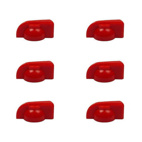 (Red) 6Pcs Chicken Head Knobs Effects Pedal Amplifier Knobs Plastic Guitar Volumes Control Tone Knobs Guitar Replacement Parts  White