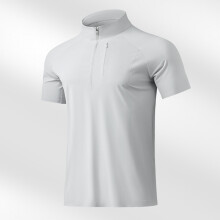 (Light Gray,2XL)Polo Shirt Men Women Ice Silk Stretchable Cooling Tshirt For Jogging Sports And