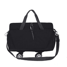(Black) Wheeled Sport Bag Large Capacity Fitness Bag Travel Bag Weekender Bag Luggage Bag Overnight Bag with Dry Wet Separation  Orange