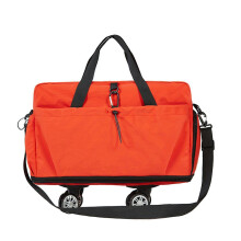 (Orange) Wheeled Sport Bag Large Capacity Fitness Bag Travel Bag Weekender Bag Luggage Bag Overnight Bag with Dry Wet Separation  Orange