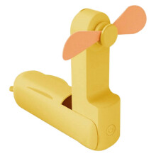 (Yellow) Portable Miniature Desk Fan USB Rechargeable Handheld Foldable Fan For Office Outdoor Travel Quiet Cooling Device Yellow