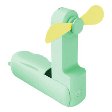 (Green) Portable Miniature Desk Fan USB Rechargeable Handheld Foldable Fan For Office Outdoor Travel Quiet Cooling Device Yellow