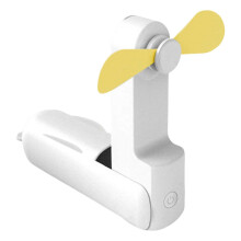 (White) Portable Miniature Desk Fan USB Rechargeable Handheld Foldable Fan For Office Outdoor Travel Quiet Cooling Device Yellow