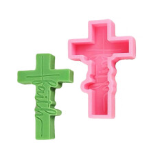 (1) Silicone Halloween Candle Molds Cross Candle Making Reused Candle Resins Epoxy Mould Castings Molds DIY Silicone Mould