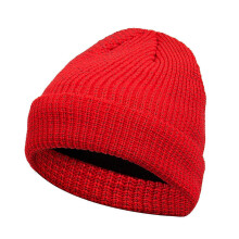 (Red) High Visibility Knitted Caps For Night Running Cycling with Reflective Thread Comfortable Safety Beanies Hat for Outdoor Yellow