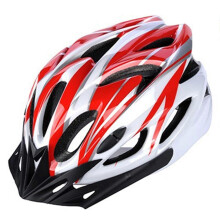 (Red white) Cycling Helmet Integrated Molding Bicycle Bike Helmet Adjustable Adult Riding Helmet Medium Size  Pink black