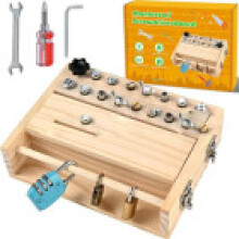 Board Busy Wooden Toys For 3 4 5 Year Olds Boy Giftsscrewdriver Board Set With Lock And Key
