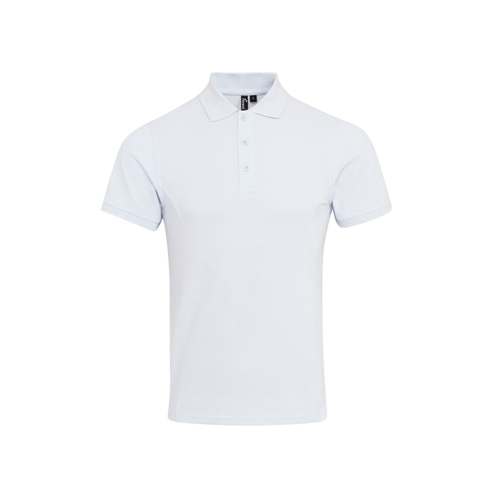 Premier (4Xl, White) Mens Coolchecker Plus Pique Polo With Coolplus