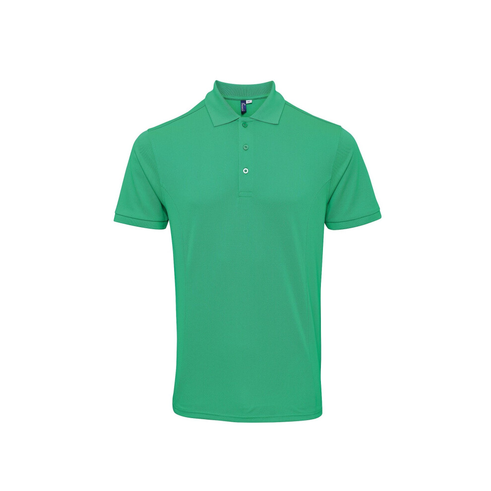 Premier (4Xl, Kelly) Mens Coolchecker Plus Pique Polo With Coolplus