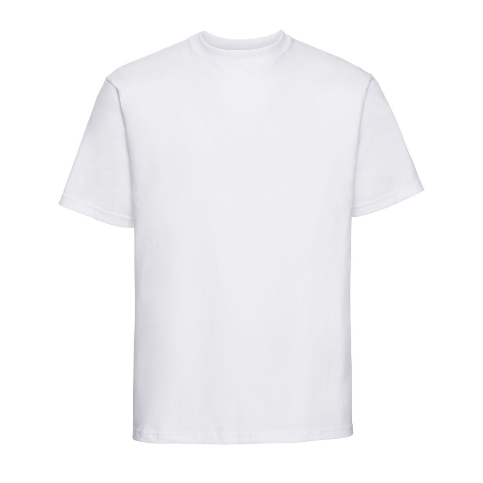 Russell (M, White) Mens Classic Plain Heavyweight T-Shirt