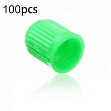 (Green) 100Pcs Universal Car Auto Bicycle Tire Tyre Valve Stem Dust Caps Plastic Cover BoSaiD