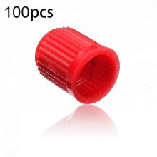 (Red) 100Pcs Universal Car Auto Bicycle Tire Tyre Valve Stem Dust Caps Plastic Cover BoSaiD