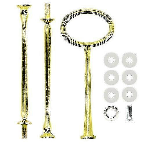 (Oval, Gold) Cake Holder Stick Reusable Not Easy to Break Solid Cake Dessert Hardware Fitting for Bakery BoSaiD