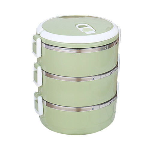 Jacenvly stainless steel bento box 2100ml 3-layer