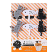 (E) 1 Set Fruit Fork Cute Cartoon Non-slip Reusable Easy to Clean Decorative Plastic Snack Cake Dessert