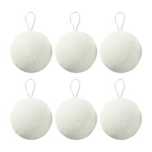 Shatterproof Foam Christmas Ball Ornaments White 6cm 6pcs