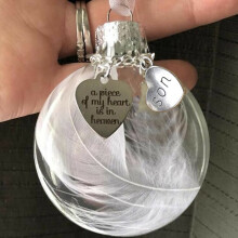 Feather Ball Ornament Clear 8 cm