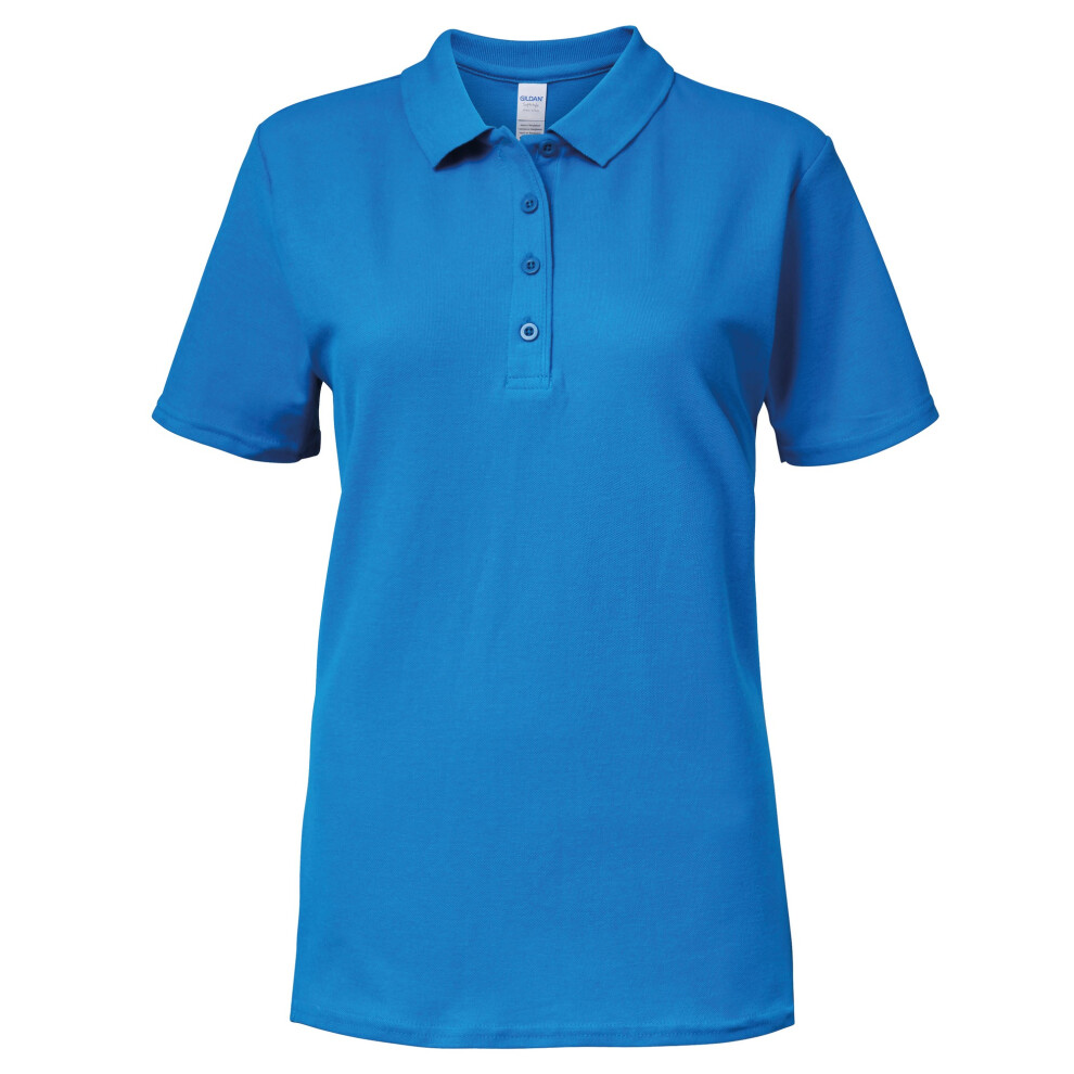 Gildan (M, Sapphire) Softstyle Womens/Ladies Short Sleeve Double Pique Polo Shirt