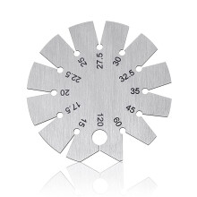 Bevel Gauge Axe Angle Gauge Round Shape Knife Angle Finder Knife Blade Angle Gauge 15-120 for Measuring Knife Angle