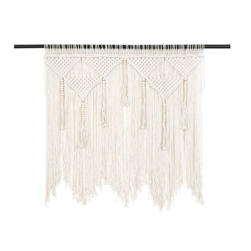 Macrame VäGghäNgande HandväVd Bohemisk Bomullsrep Boho  Heminredning GräDdvit