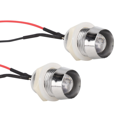 Χάντρες λαμπτήρων LED σε σειρά 10mm 24V με μεταλλική βάση ένδειξης, προκαλωδιωμένες με