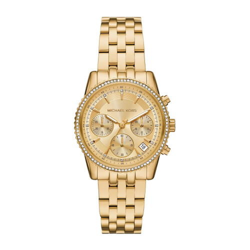 Michael Kors MK7530 Mini Bryant Pave Gold-Tone Watch
