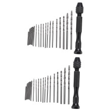 Hand Drill Bits Set 62Pcs Hand Drill Set Precision Pin Vise Micro- Twist Drill Bits for Wood, Delicate Manual Work