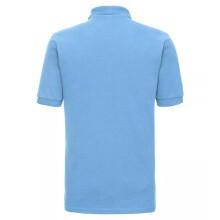 (4XL, White) Russell Mens Ripple Collar & Cuff Short Sleeve Polo Shirt
