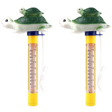 2X Cartoon Pool Thermometer Floating Swimming Pool Thermometer Outdoor Indoor Bath Water Pond Green Turtle Thermometer