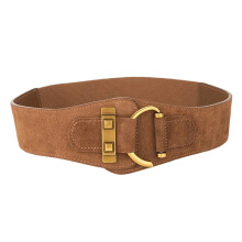 Ceinture de taille élégante, large, élastique,-Couleur caramel