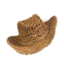 Cornhusk Straw Victorian Hat With Openwork Accents-Khaki