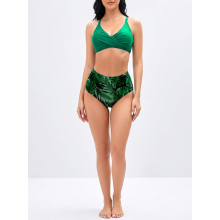 CUPSHE Conjunto de Bikini Floral para Mujer Traje de Baño Verde con Tallas Ajustables S — bikini dos piezas