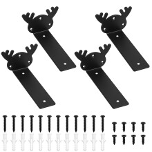 Soportes para Estantes Escuadras para Estanterías 15 cm de Acero Negro Pack de 4 — soportes para estantes