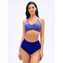 CUPSHE Conjunto de Bikini Bañador de Mujer Azul Regulable Push-up XXL — bikini dos piezas, bikini talla grande