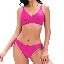 CUPSHE Conjunto de Bikini para Mujer Adelgazante Rosa Traje de Baño Pushup XL — bikini dos piezas, bikini tallas grandes